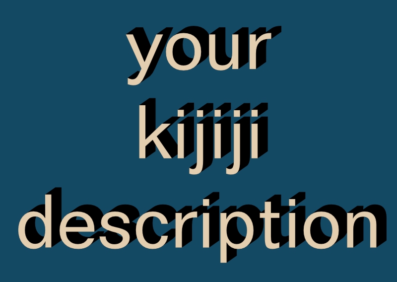 your kijiji description
